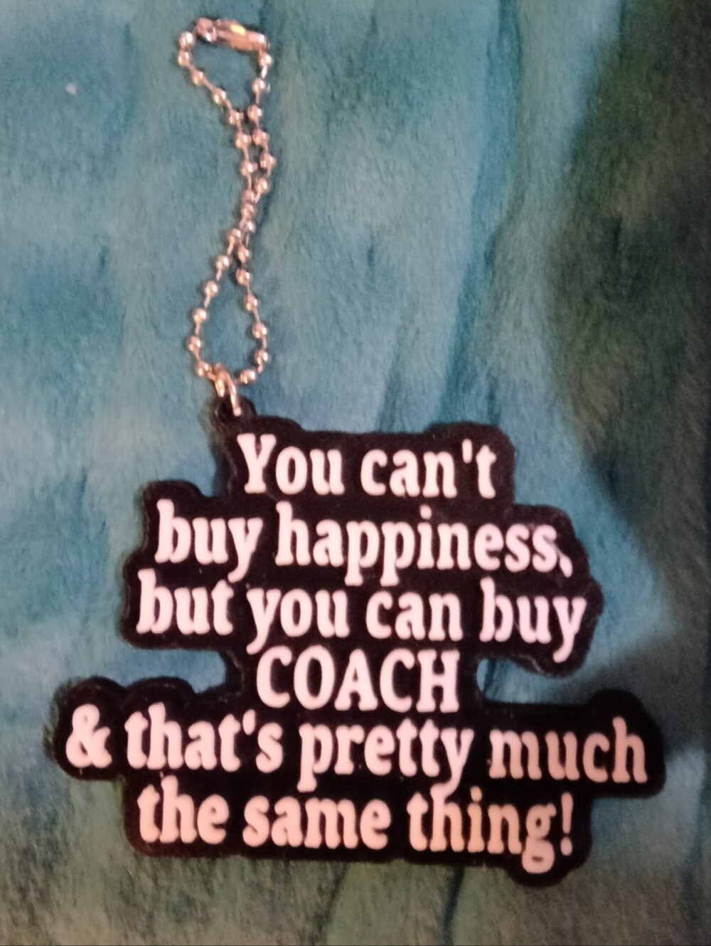 Black & White Quote Keychain Charm